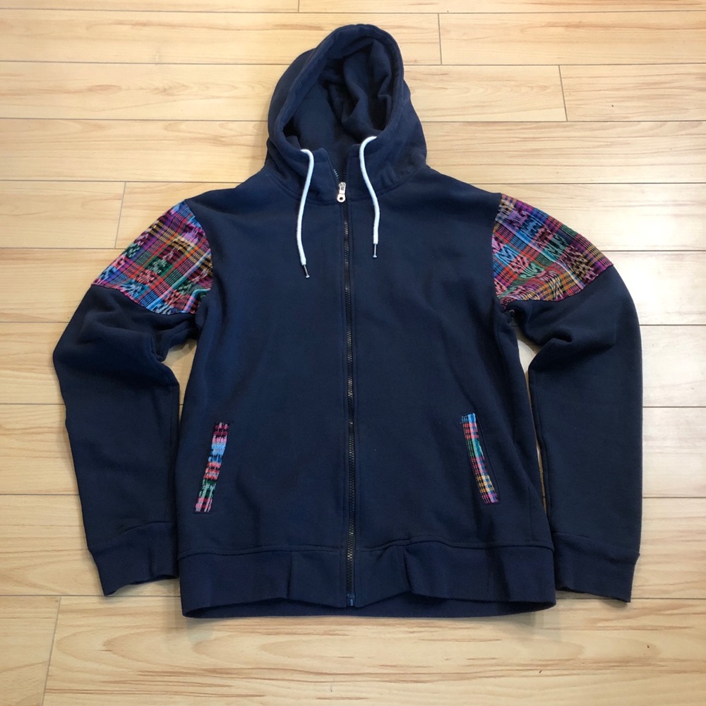 Navy Blue Sweater Mayan Fabric Size Medium